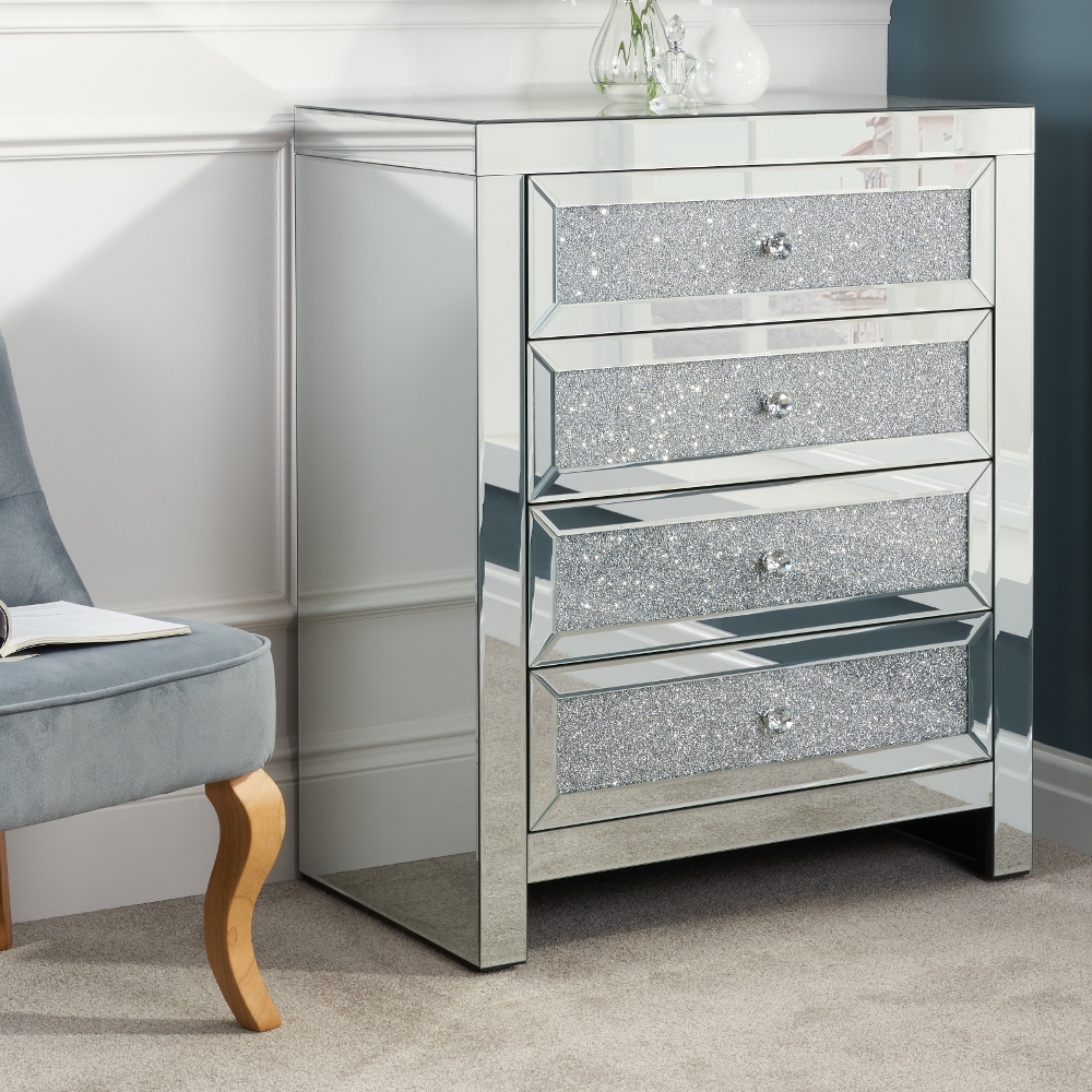 Vienna Mirrored 4 Drawer Chest