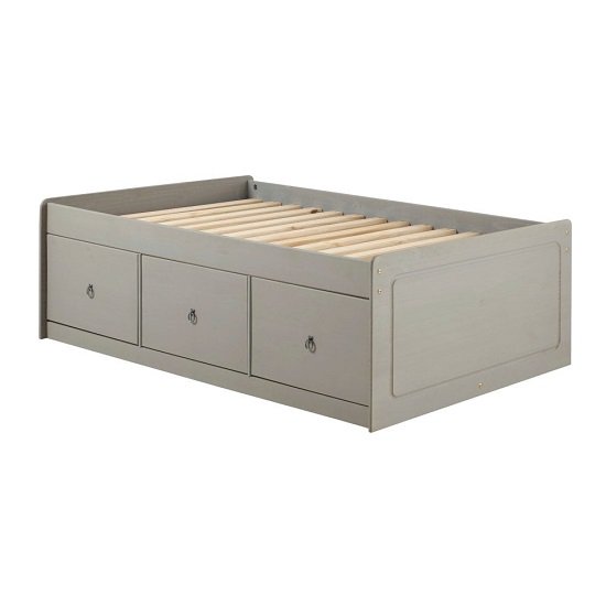 Corina Single Cabin Bed With Grey Washed Wax Finish
