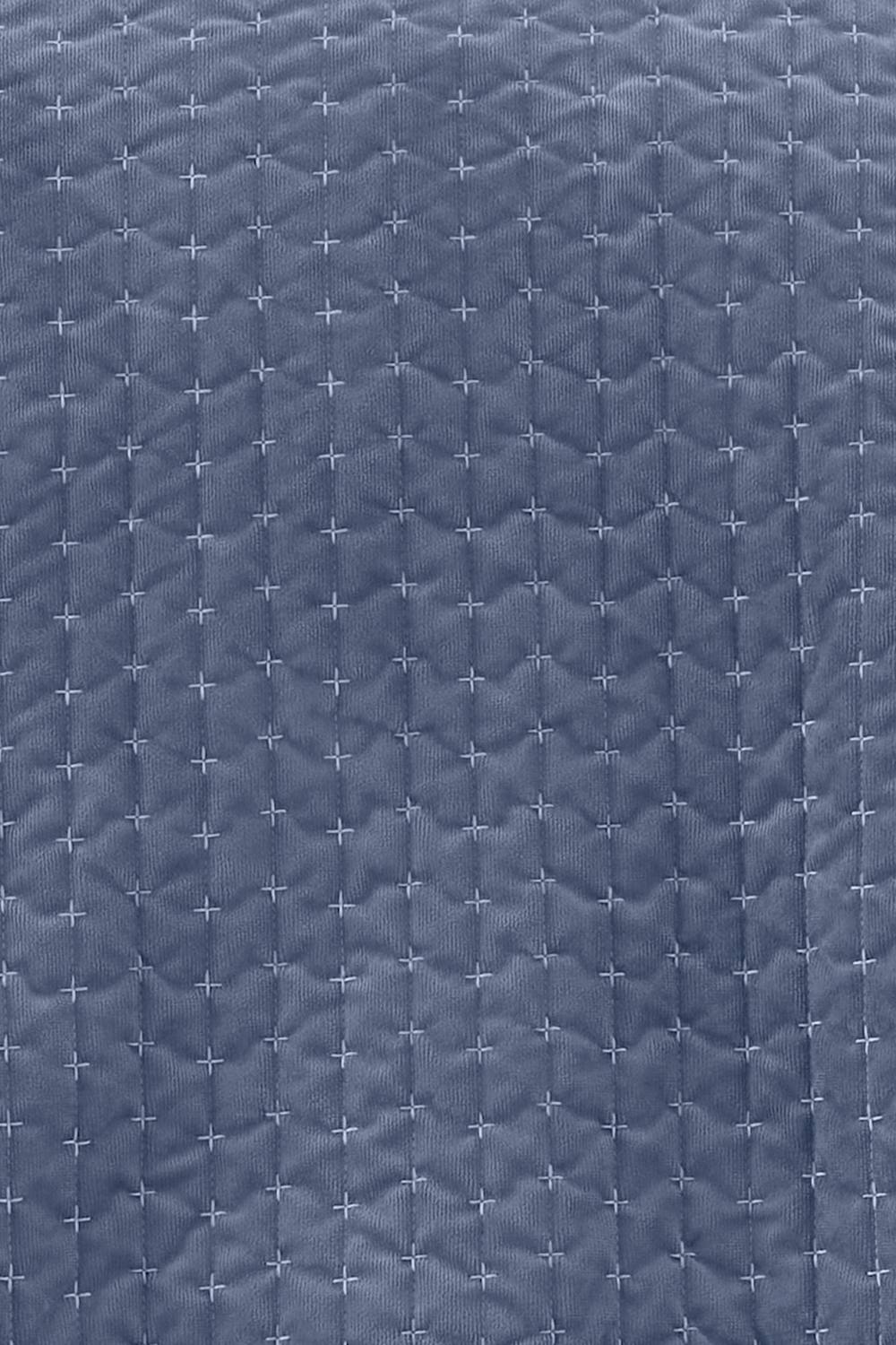 Bianca 'Attica Velvet' Embroidered Bedspread in Blue 2