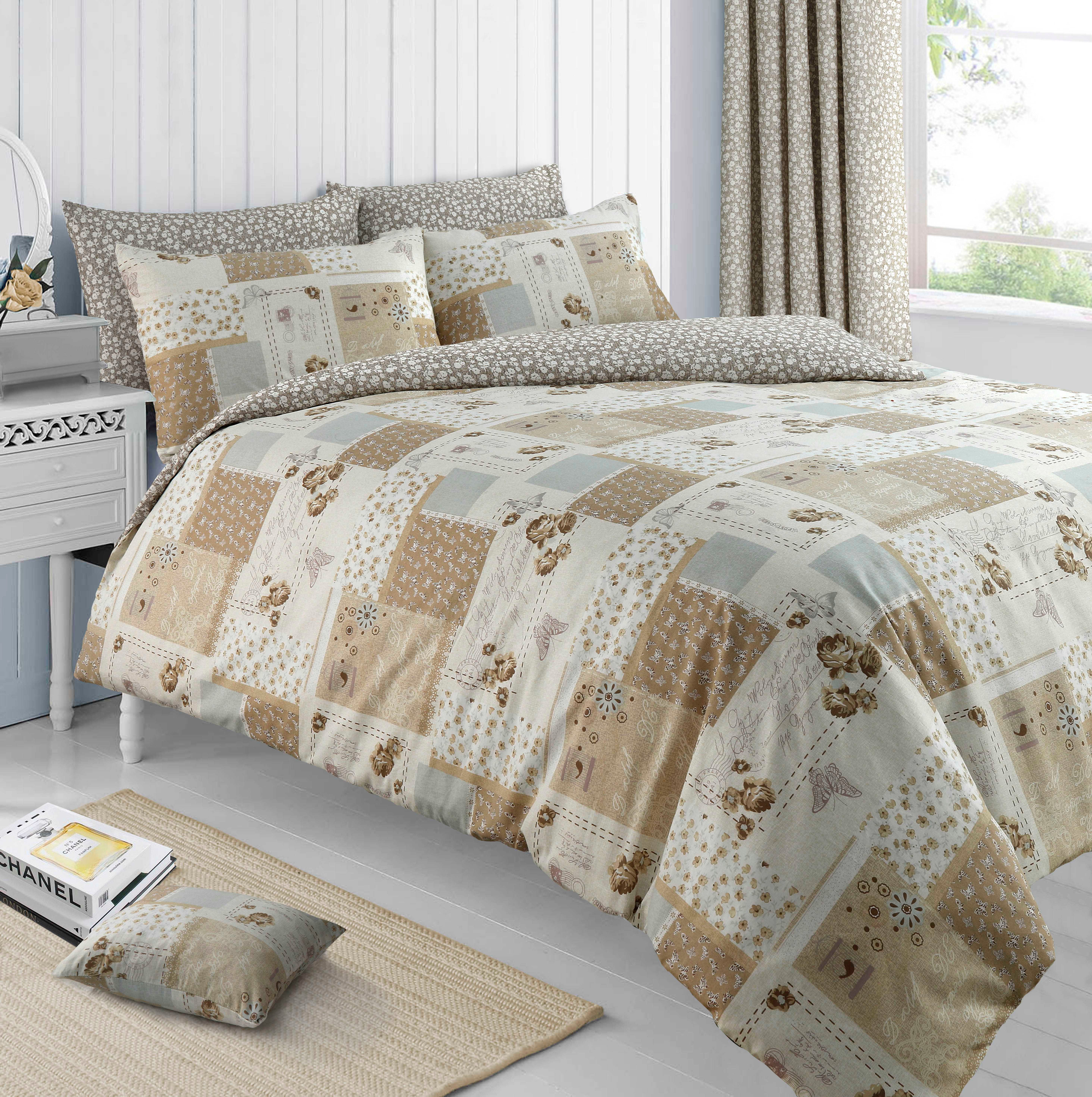Velosso Maya Cotton Rich Printed Duvet Cover & Pillowcase Set in Natural