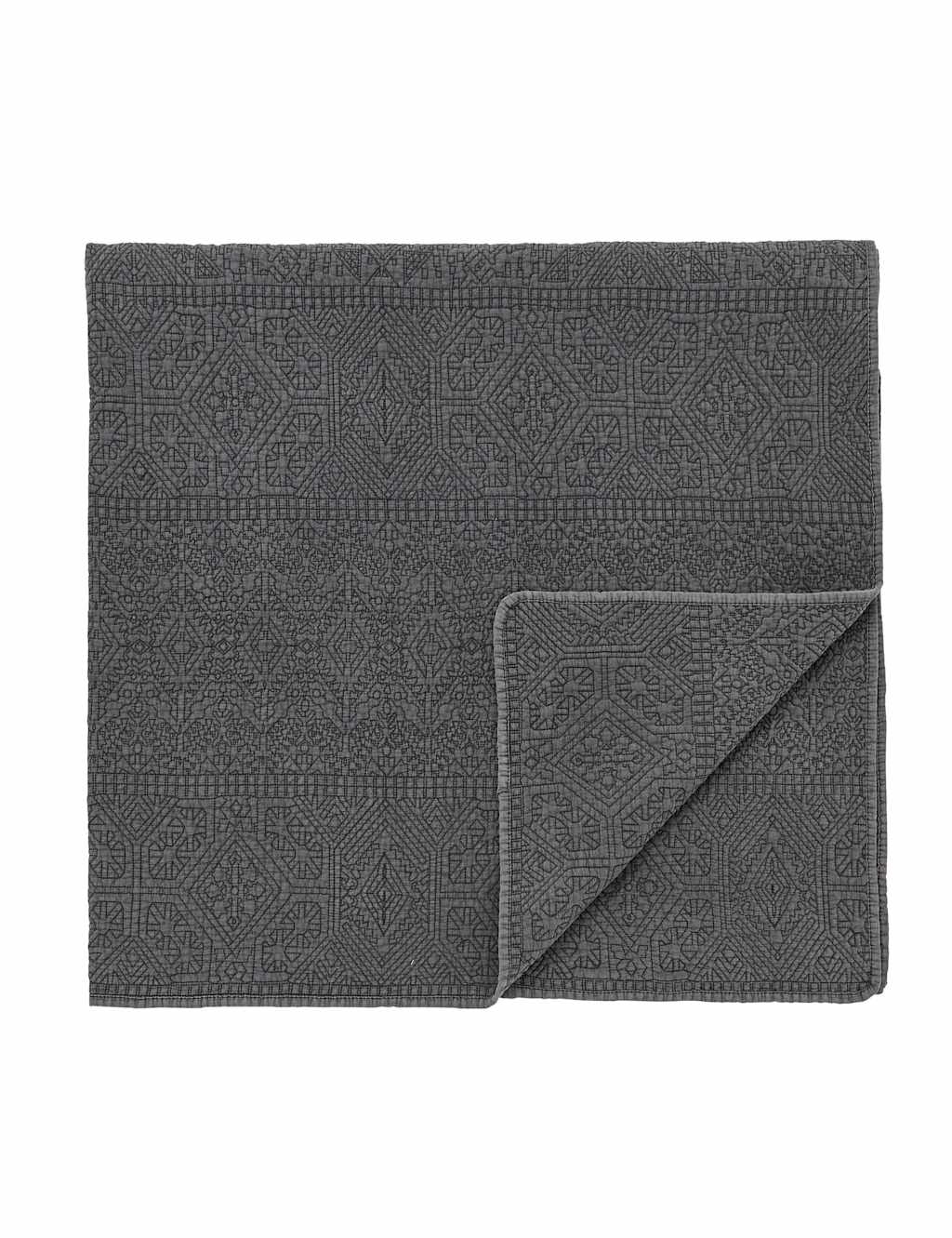 Bedeck of Belfast Pure Cotton Florence Quilted Throw Grey