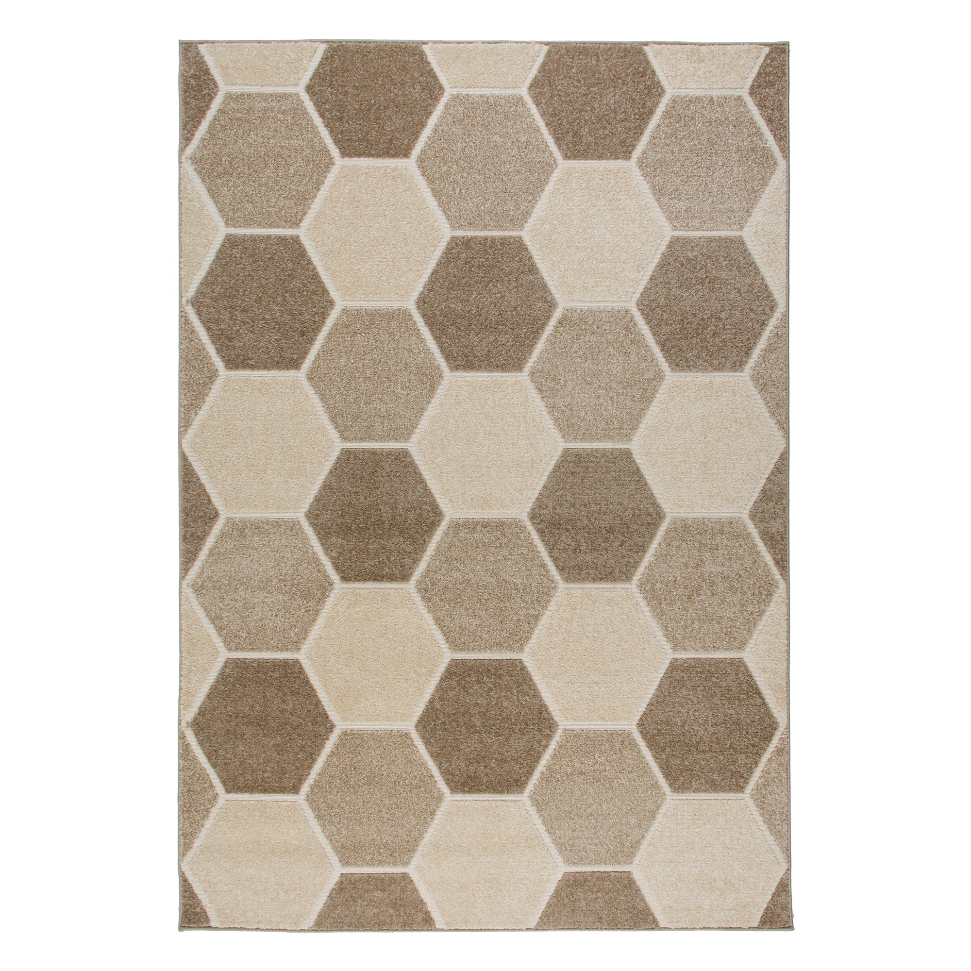 Visiona Aspect Hive Geometric Rug Brown and Grey