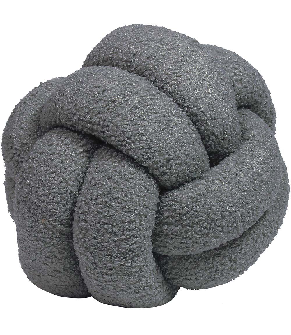 Furn Boucle Knot Fleece Cushion in Grey