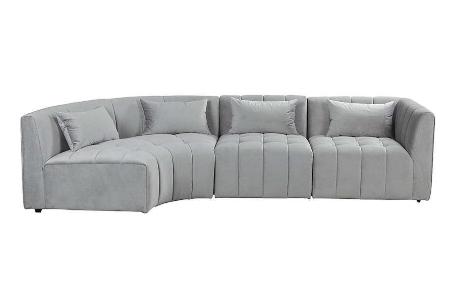 Essen Left Hand Curved Corner Sofa – Dove Grey