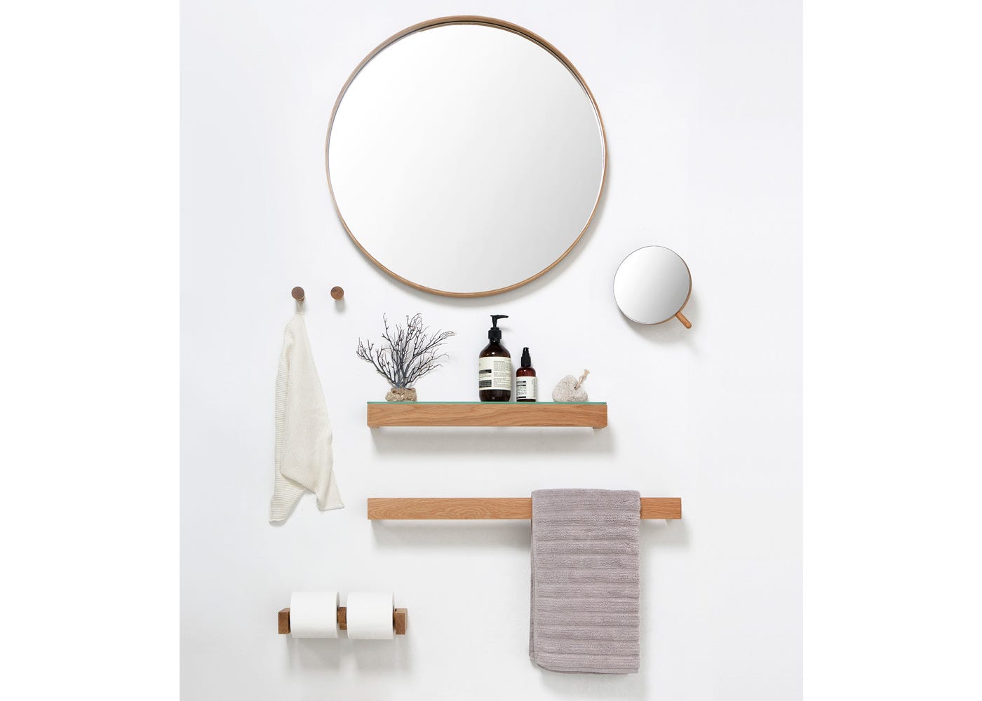 Wireworks Coffee Bamboo Glass Shelf 2