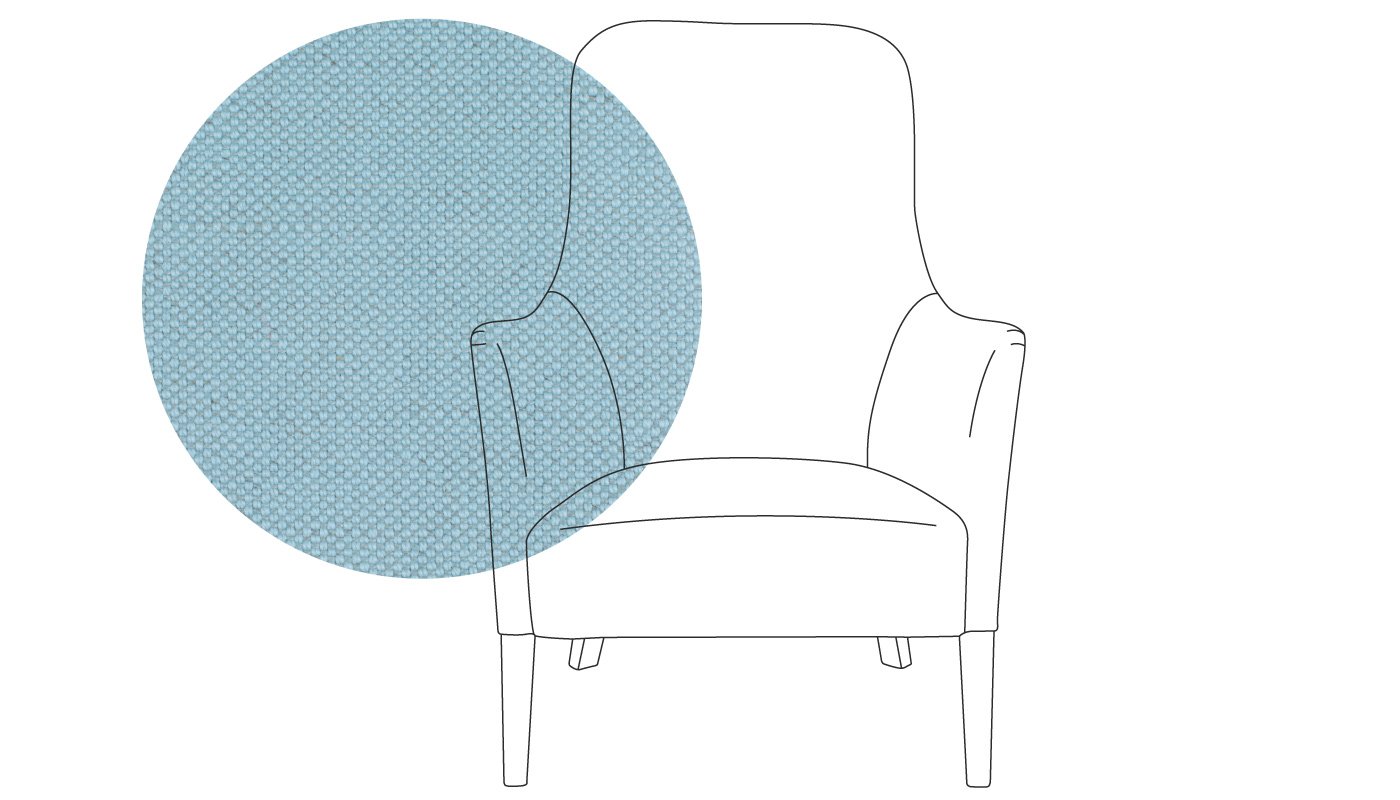 Pinch Pendel Armchair Capelo Linen-Cotton Sea Shanty Oak Feet