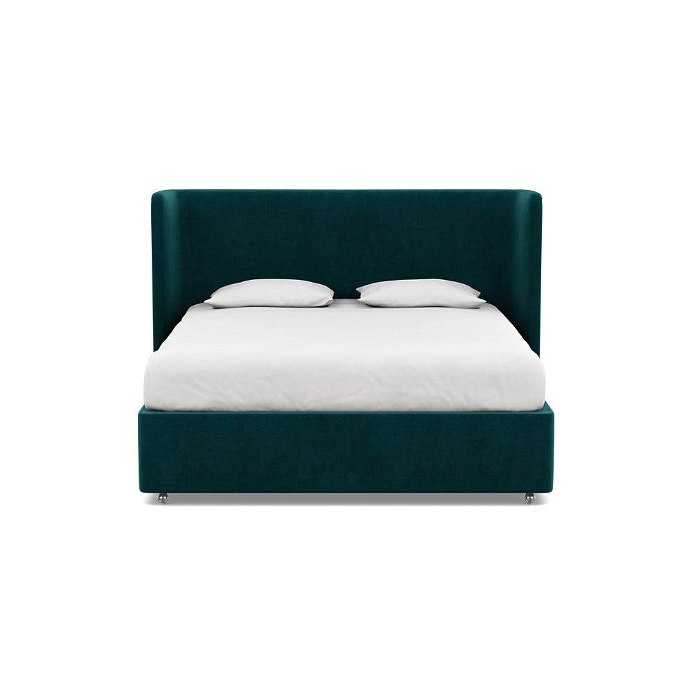 Heal's Deep Divan Super King Smart Luxe Velvet Ocean 2 Footend & 2 Continental