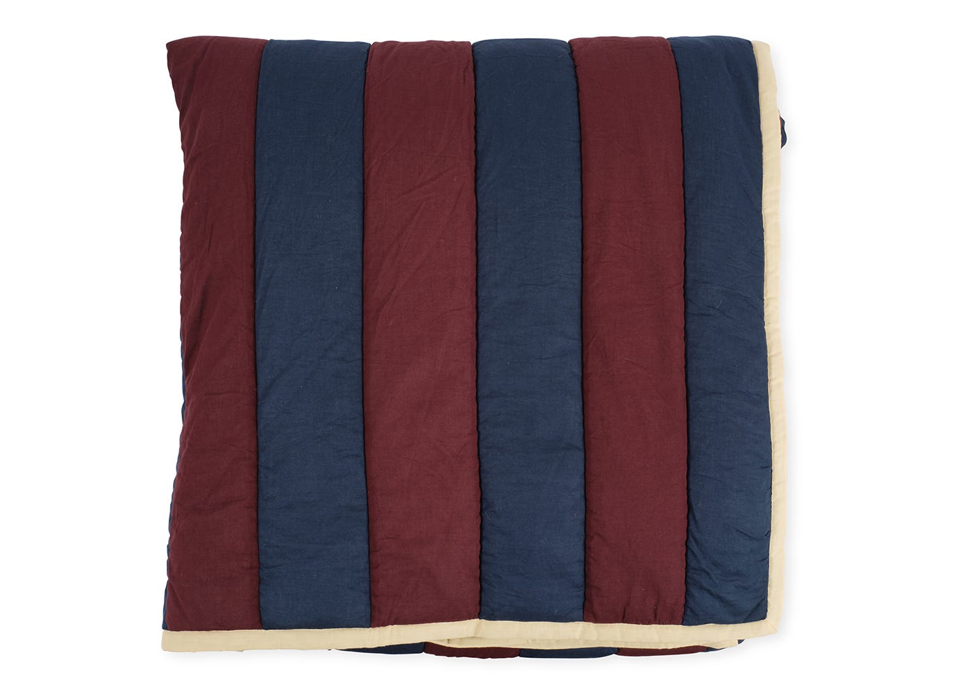 Heal's Stripe Quilt Aubergine and Navy 140 x 200cm
