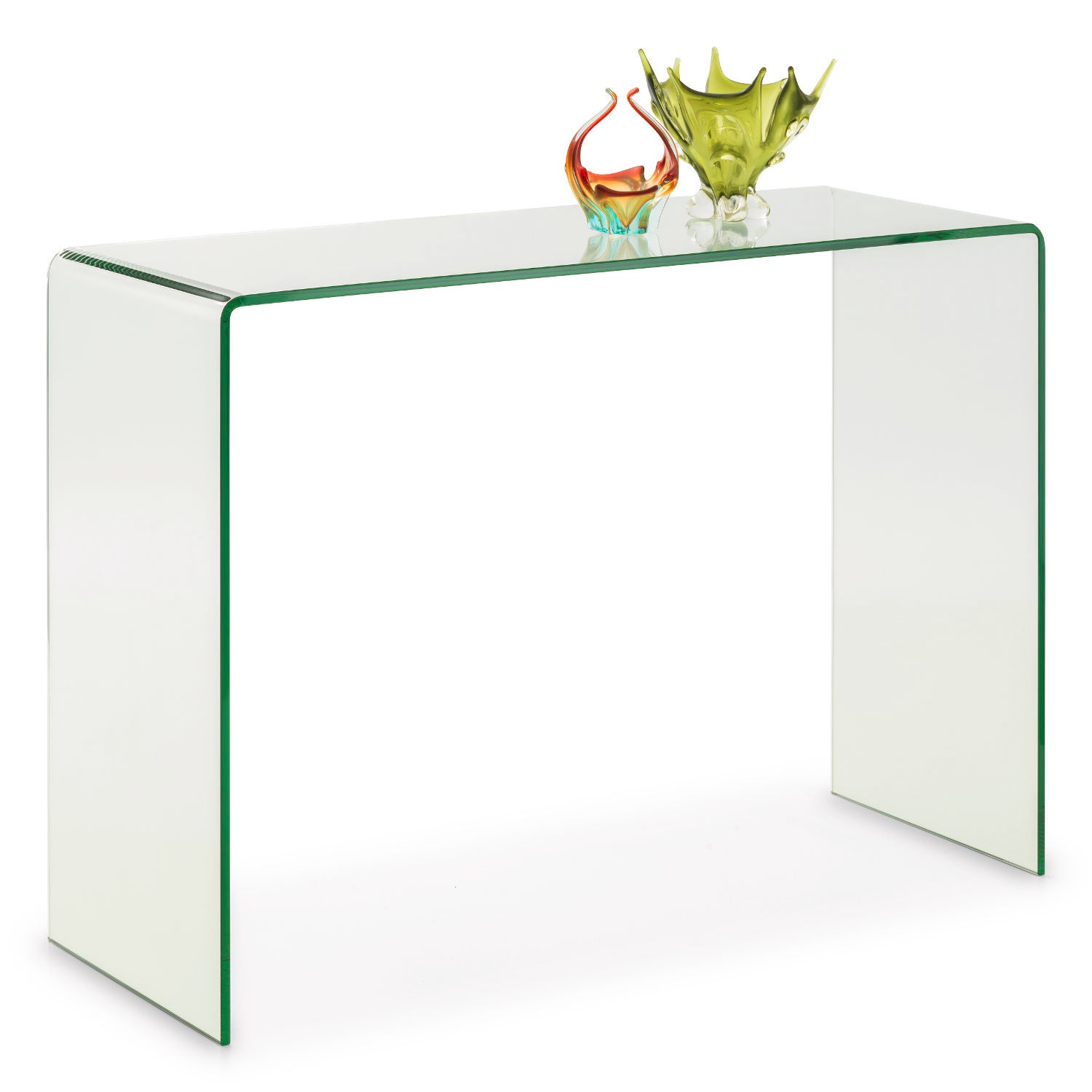 Amali Bent Glass Console Table - Clear Clear