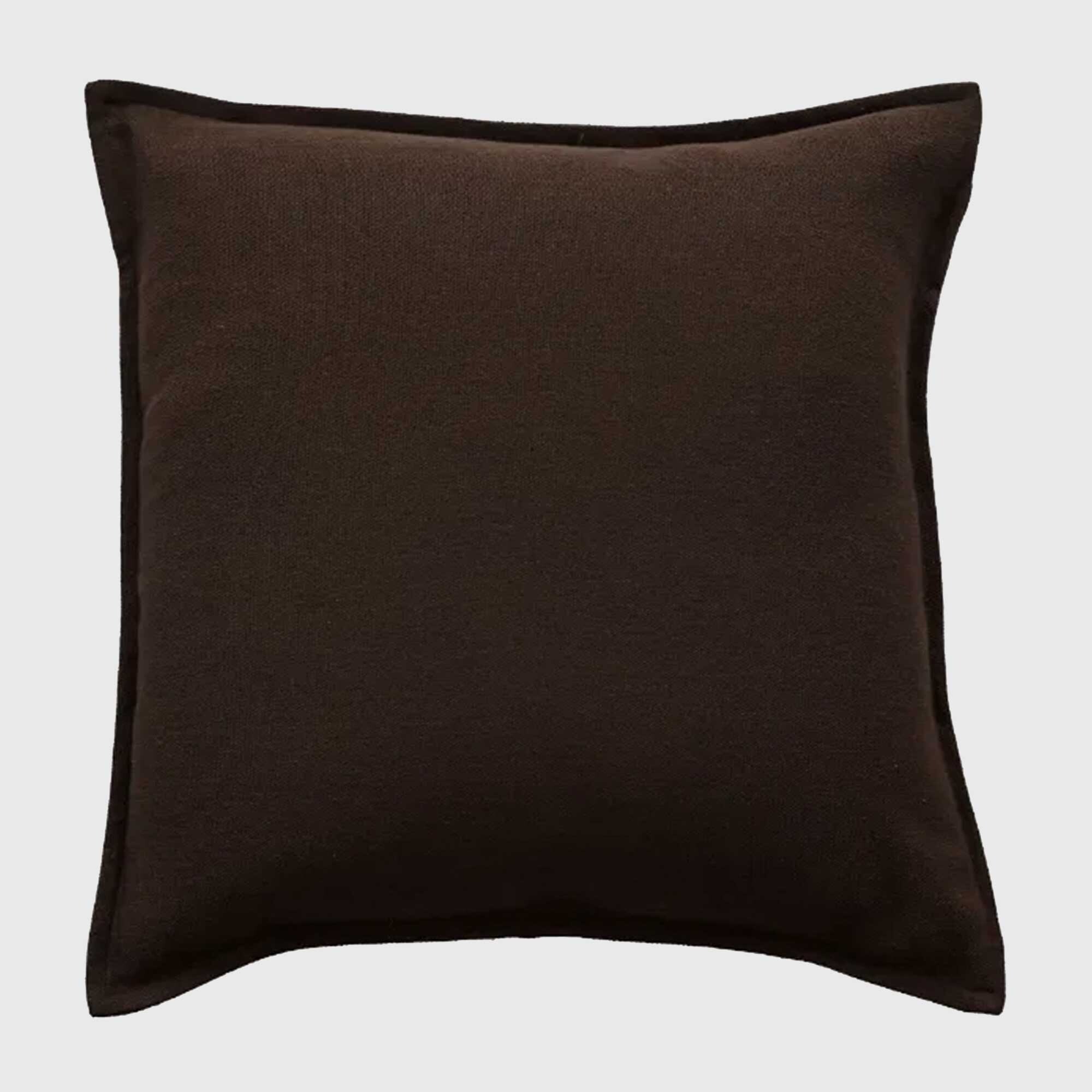 Chocolate Border Cushion, Square, Brown Polyester | Barker & Stonehouse