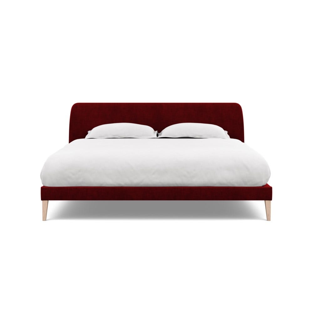 Heal's Wallis Bedstead Super King Smart Luxe Velvet Mulberry Natural Feet 2