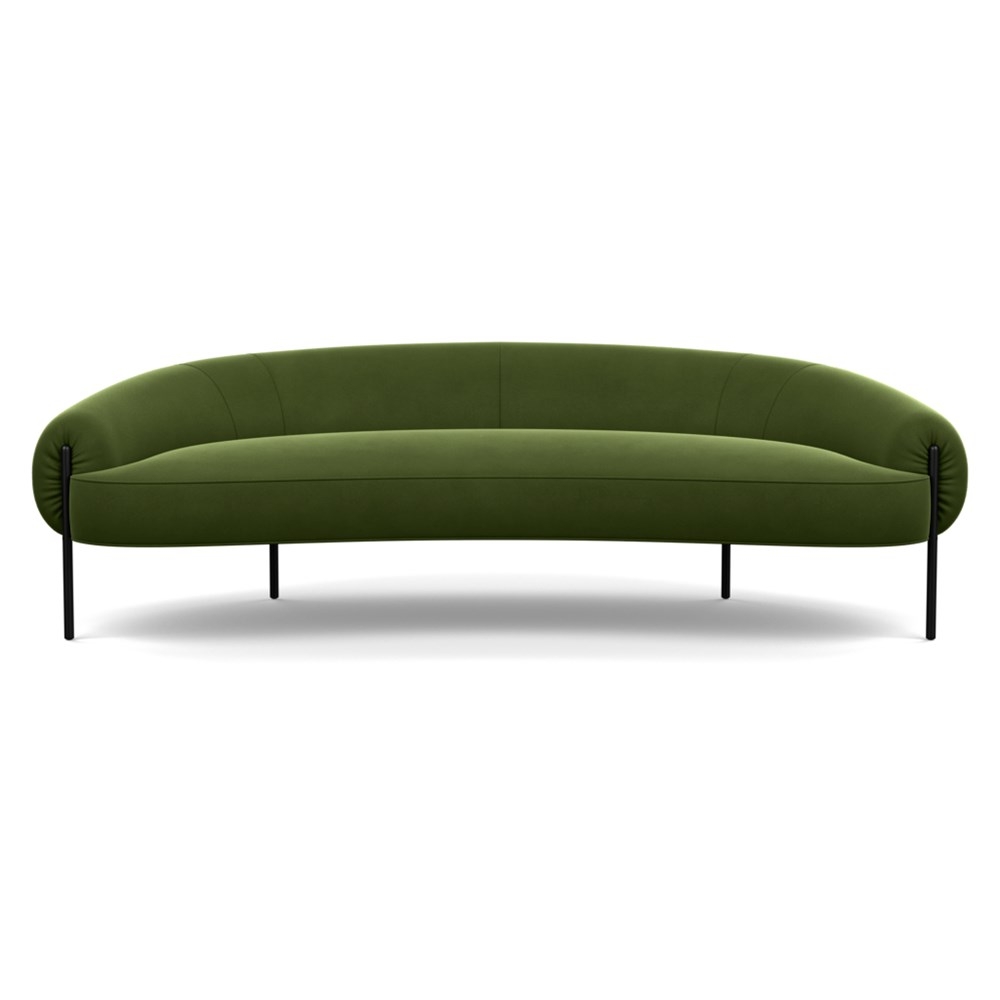 Heal's Isola 3 Seater Sofa Nobilis Velvet Leaf Black Feet