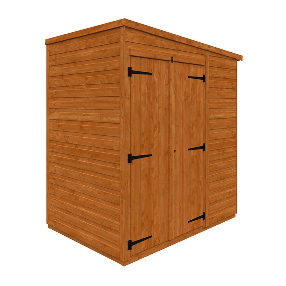 Buttercup Farm 4x6 Flex Pent Double Door Windowless 12mm Flex - L123.8xW175xH203 cm in Burnt Orange