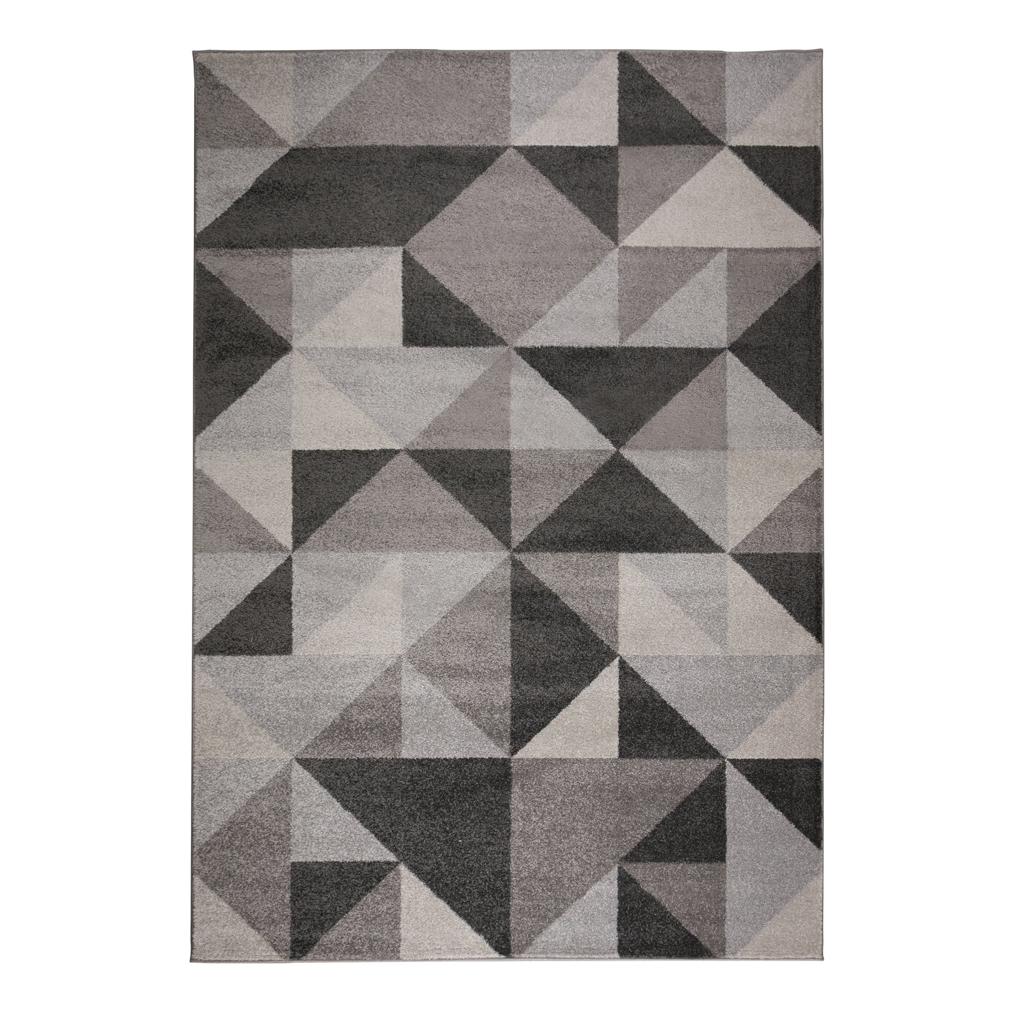 Geo Squares Rug Charcoal