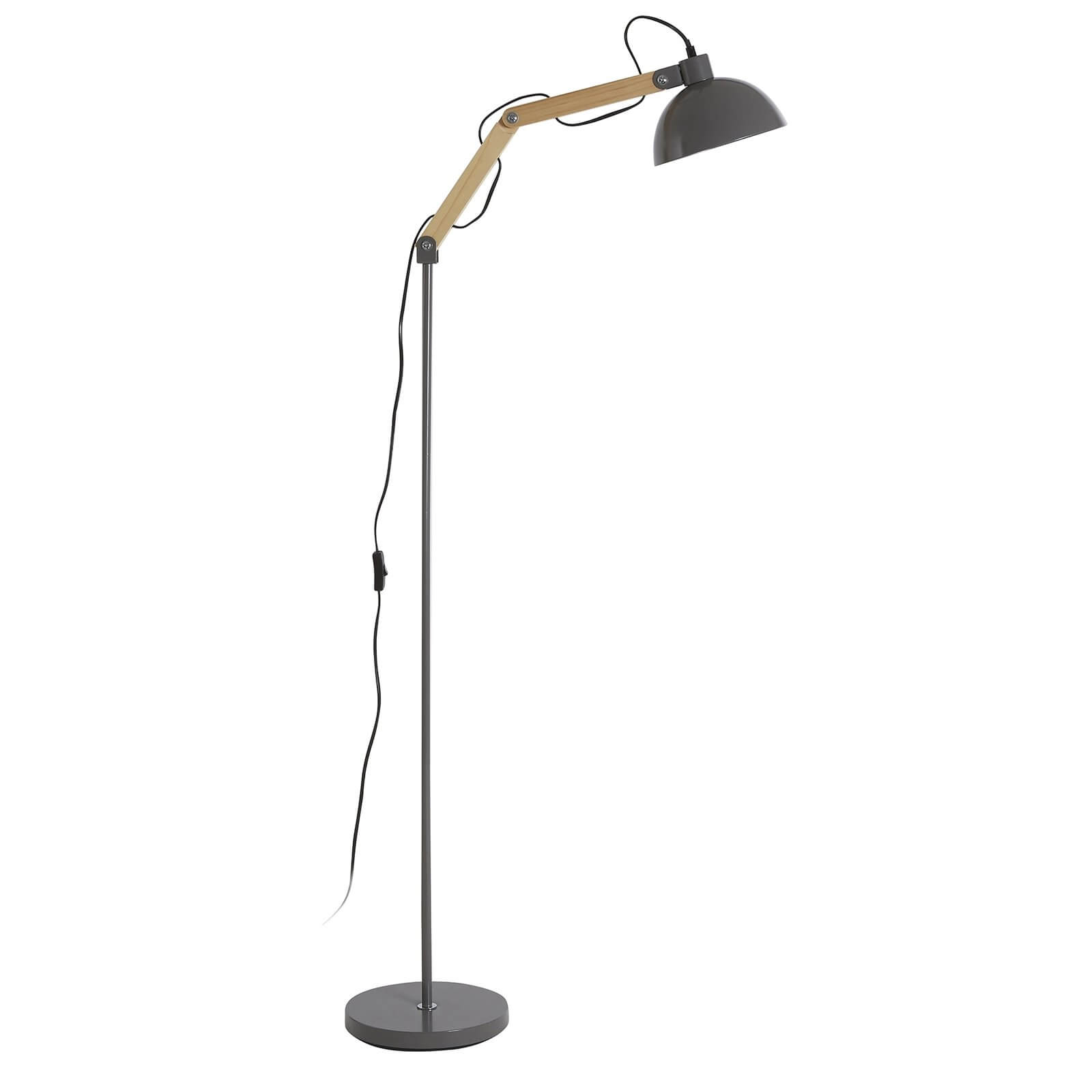 Blair Grey Wood & Metal Floor Lamp