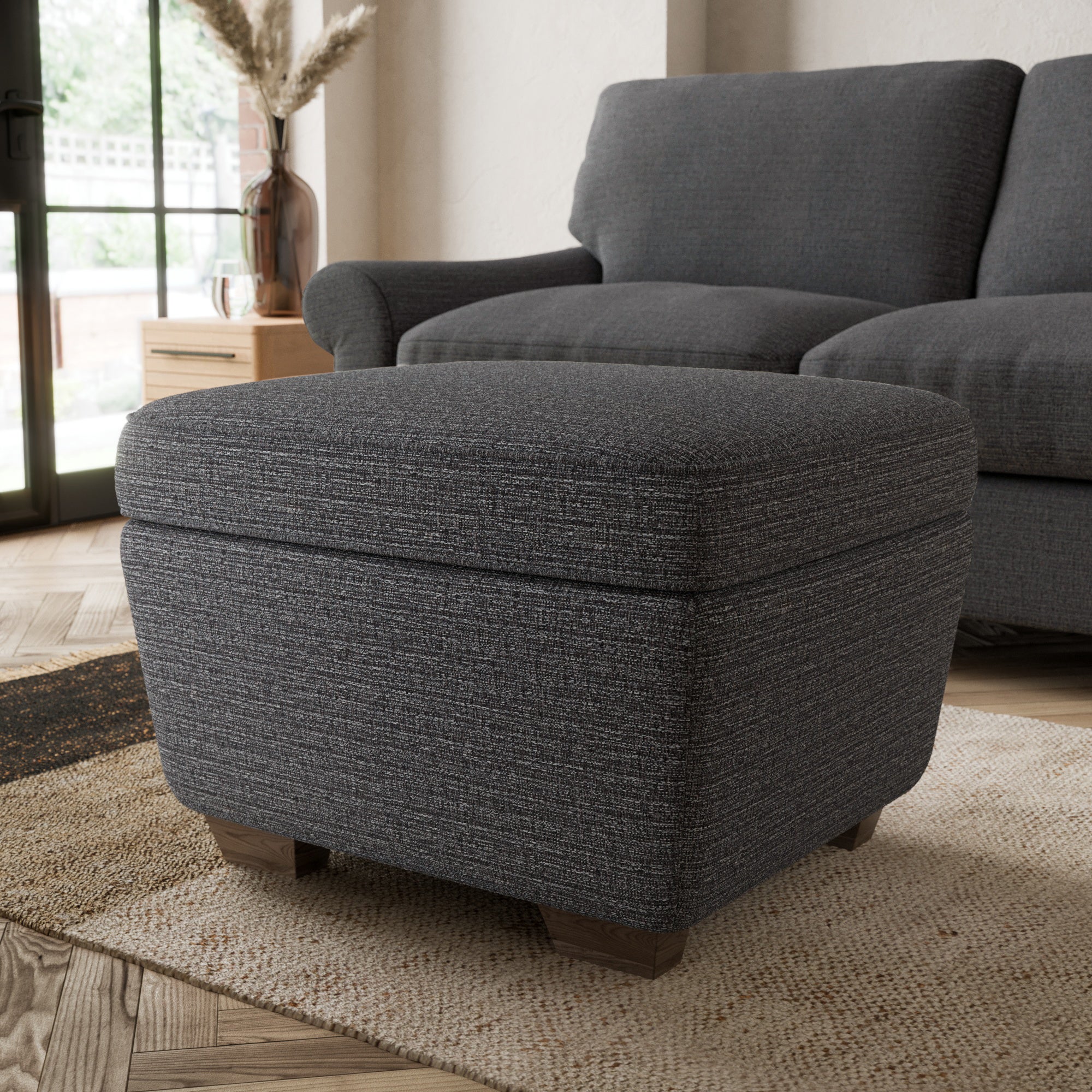 Arundel Textured Weave Footstool Textured Weave Graphite
