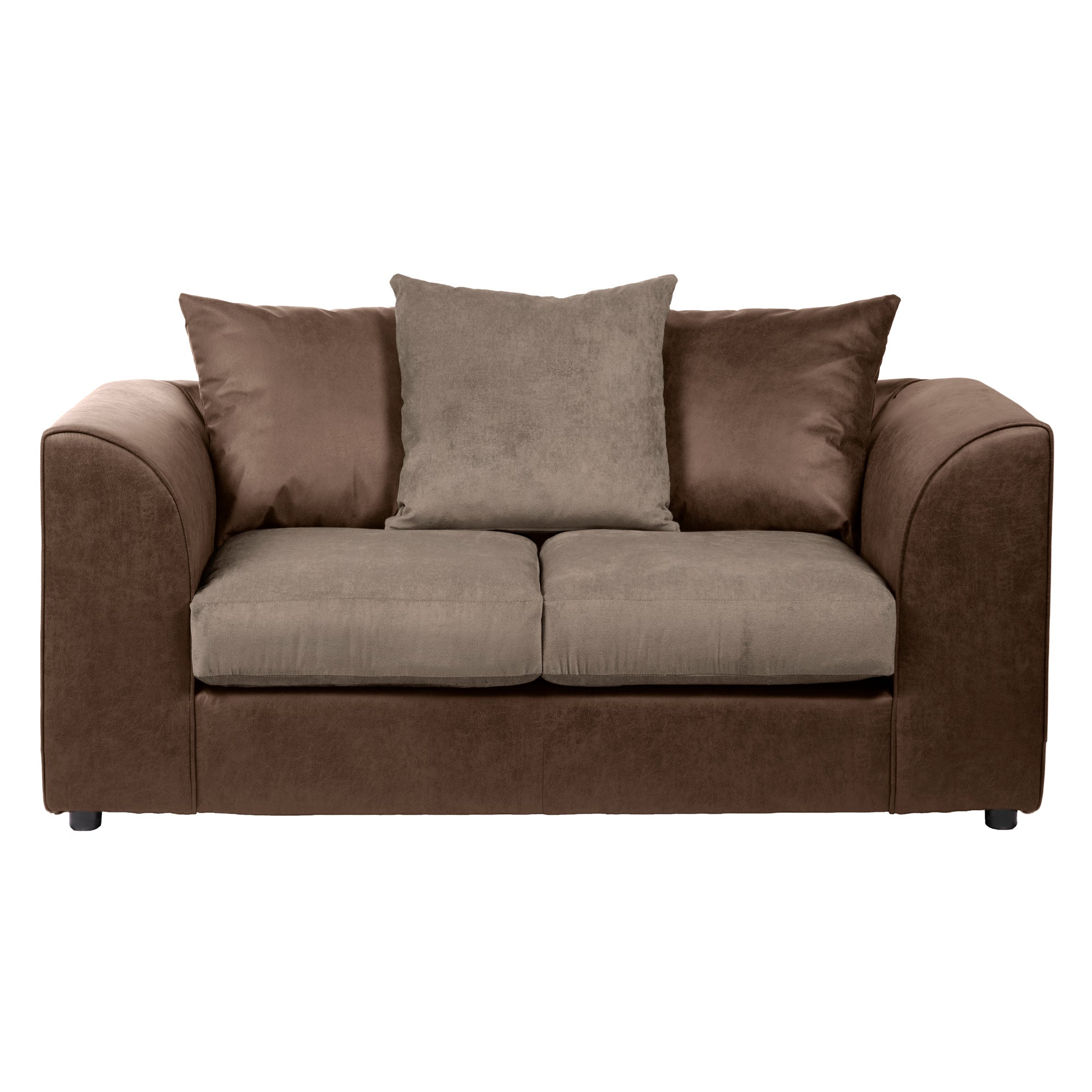 Blake Fabric Combo 2 Seater Sofa Brown