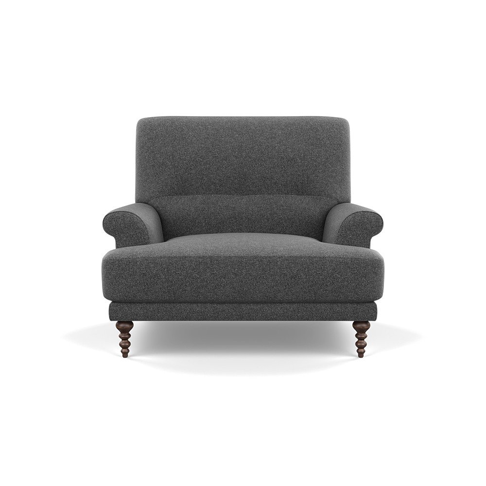 SCP Oscar Informal Armchair Melton Wool Granite Walnut Feet