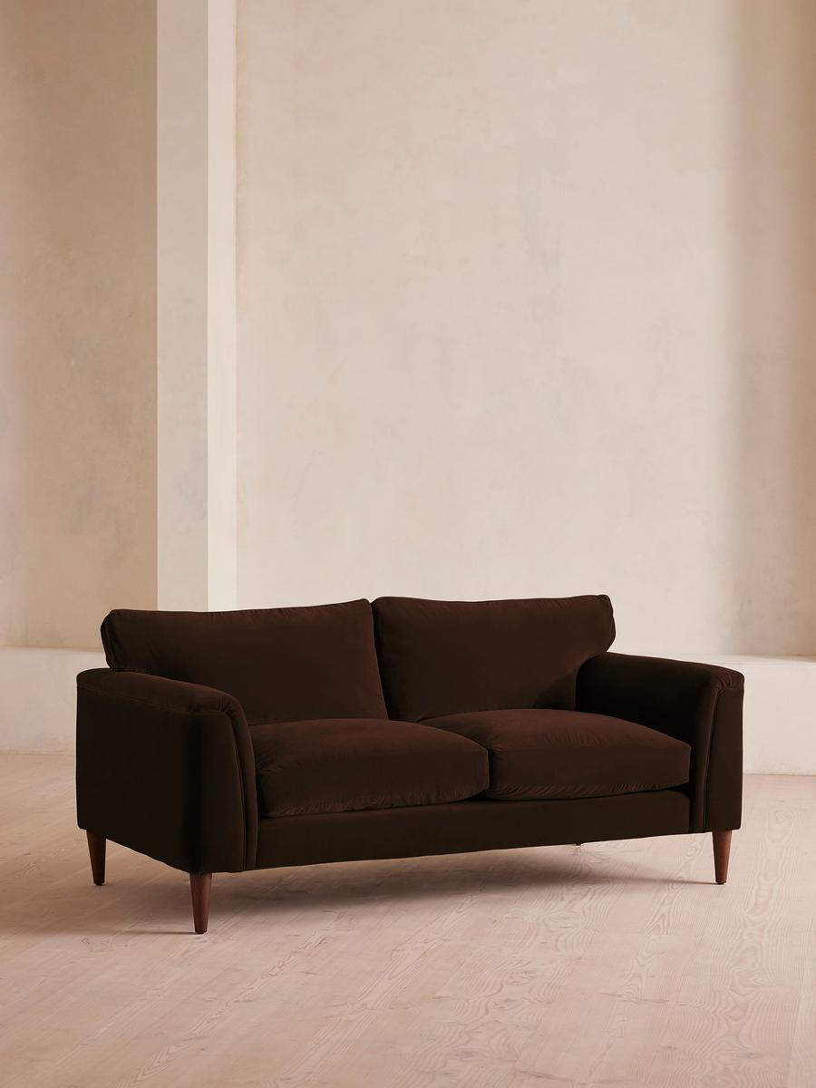 Reya Two Seater, Sofa, Velvet, Chocolate