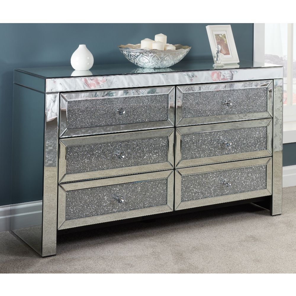 Vienna Mirrored 6 Drawer Chest