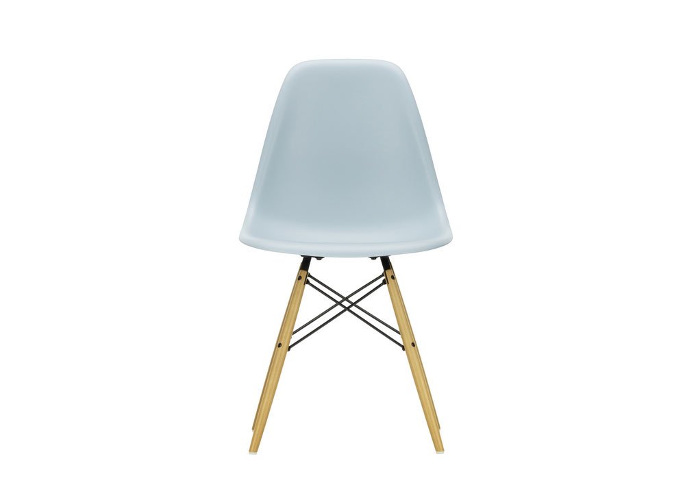 Vitra Eames DSW Side Chair New Height Ice Grey Golden Maple Base