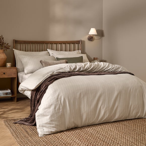Yard Linear 100% Cotton Duvet Cover & Pillowcase Set