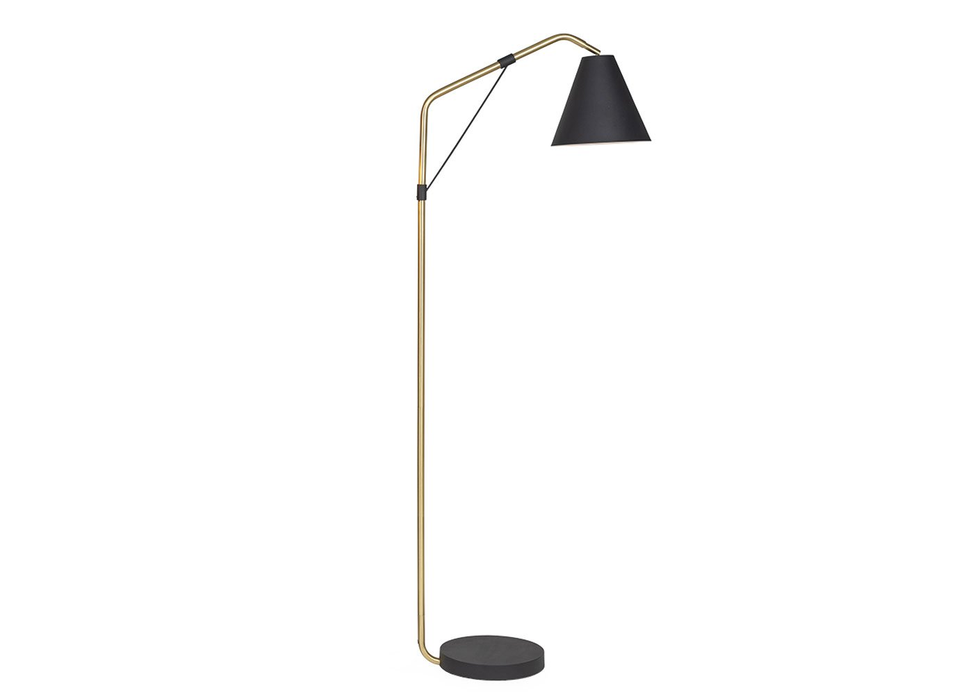 Heal's Hayden Floor Lamp Black Base Black Shade