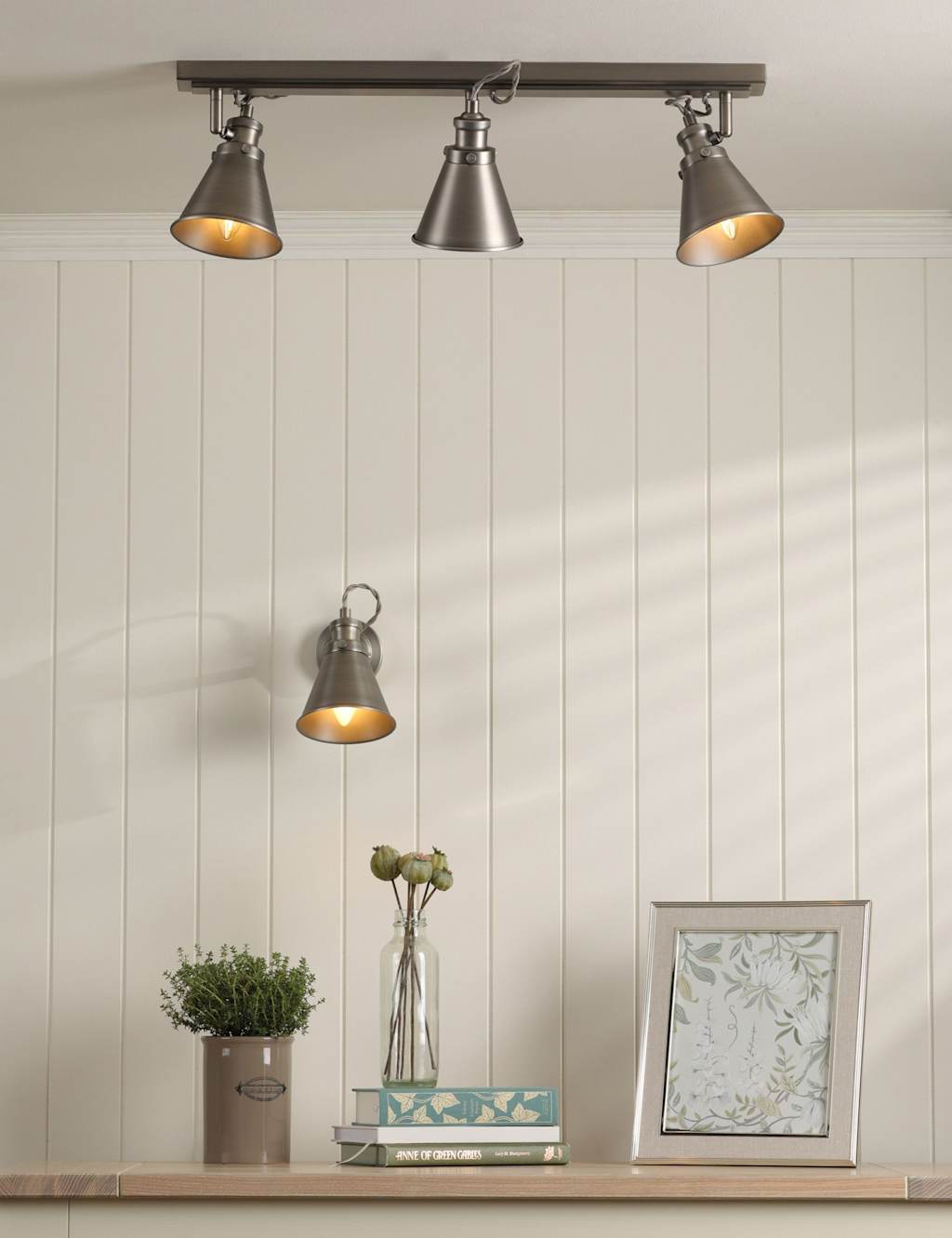Laura Ashley Rufus Metal 3 Light Bar Spotlight Silver