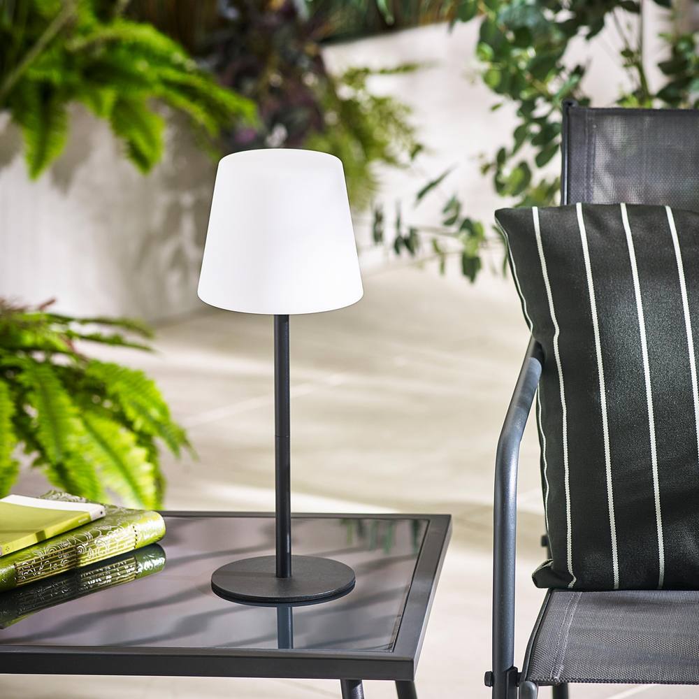 FurnitureboxUK Helia Cream & Black Outdoor Table Light
