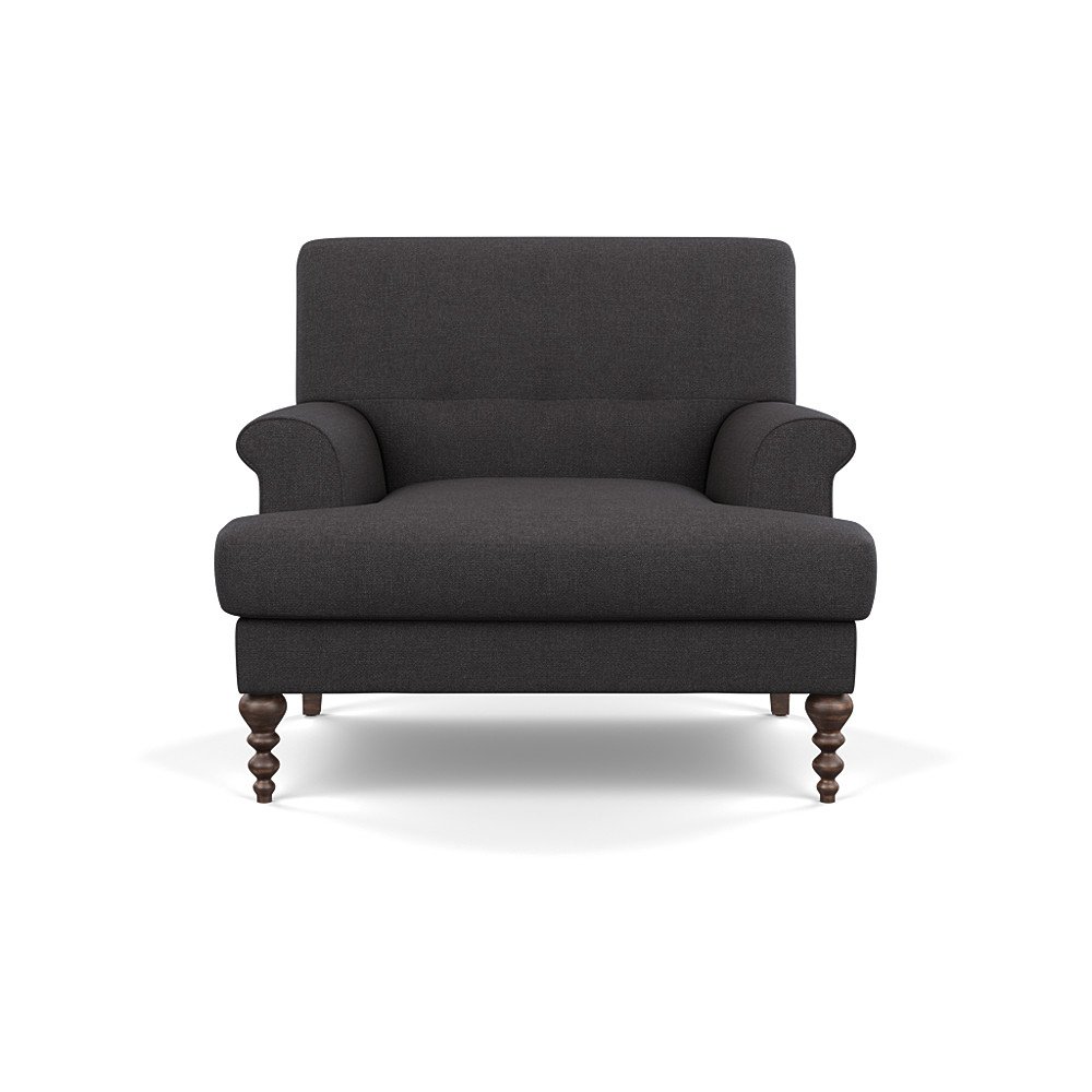 SCP Oscar Formal Armchair Linara Charcoal Walnut Feet