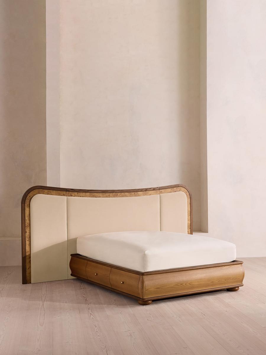 Alana Bed, King, Velvet, Porcelain