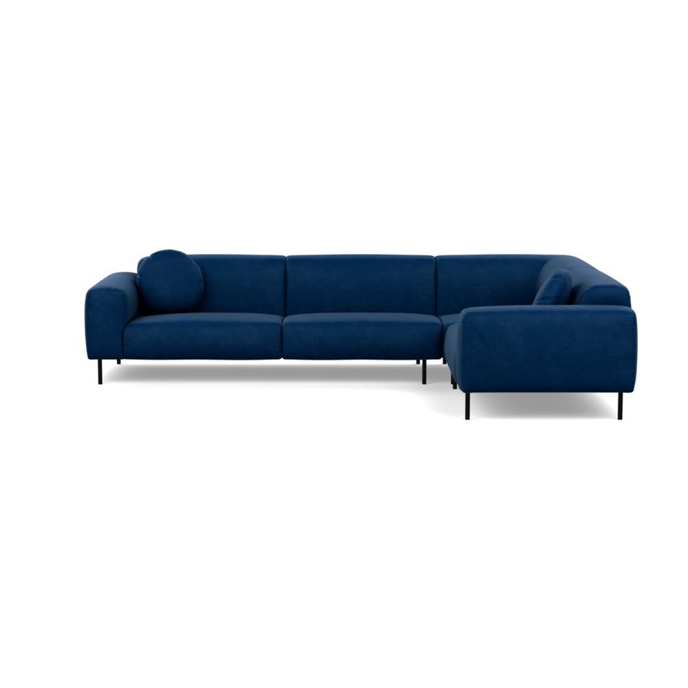 Heal's Luna Medium Right Hand Facing Corner Sofa Marylebone Velvet Sapphire