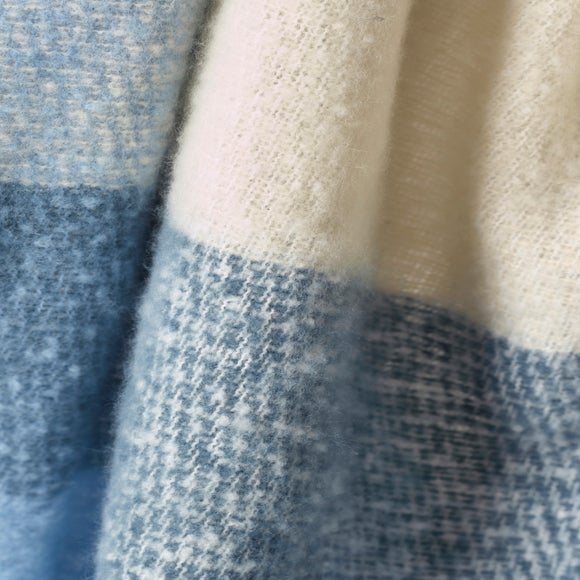 Catherine Lansfield Faux Mohair Check Throw Blanket 130cm x 170cm 2