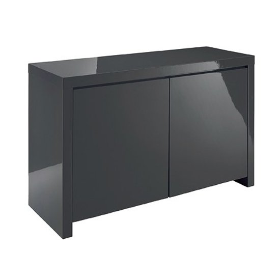 Curio Modern Sideboard In Charcoal High Gloss With 2 Doors