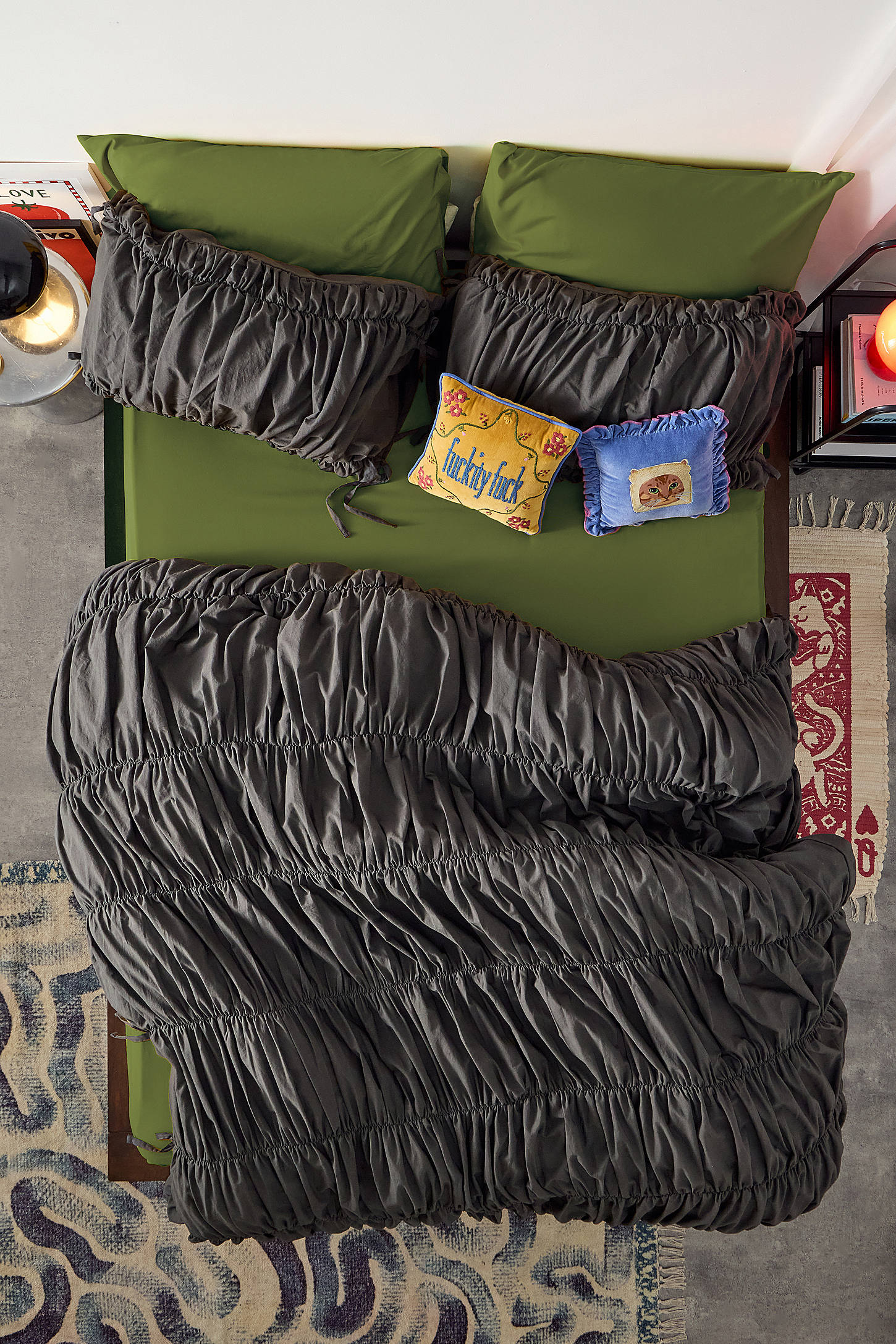 Cinched Duvet Set - Dark Grey