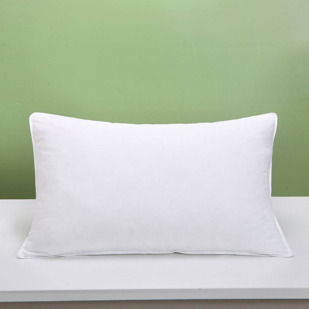 Homes-Linen Duck Feather & Down Pillows Pack of 2 Cotton Cover Soft Support in White