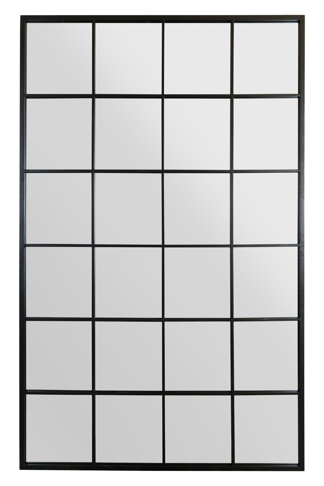 MirrorOutlet The Fenestra Black Window Leaner / Wall Mirror 69" X 43" 174CM X 110CM 2