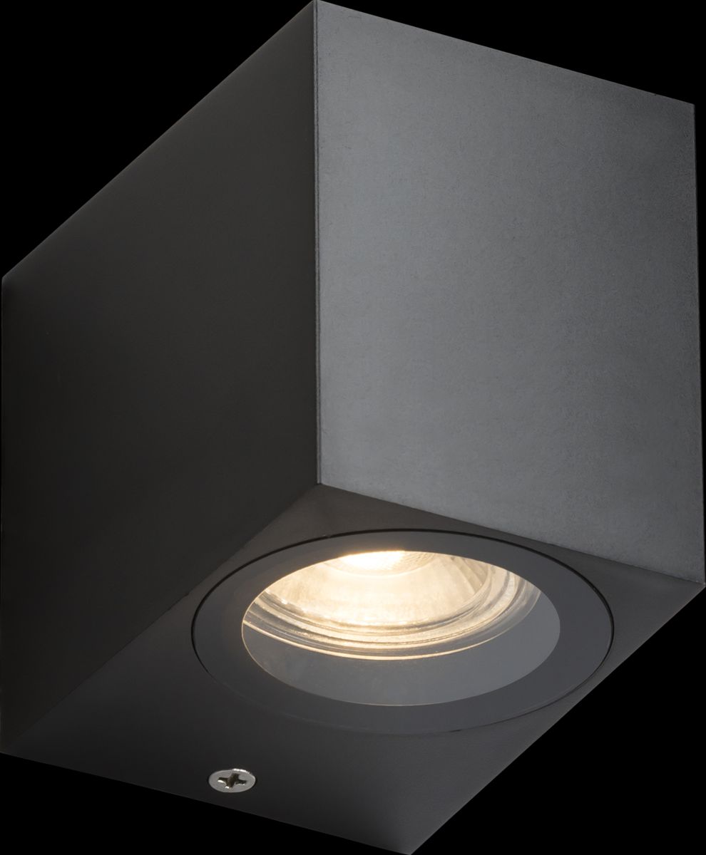 Netlighting Knightsbridge ALANA 230V IP65 GU10 Polycarbonate Single Wall light Black ALS1BK