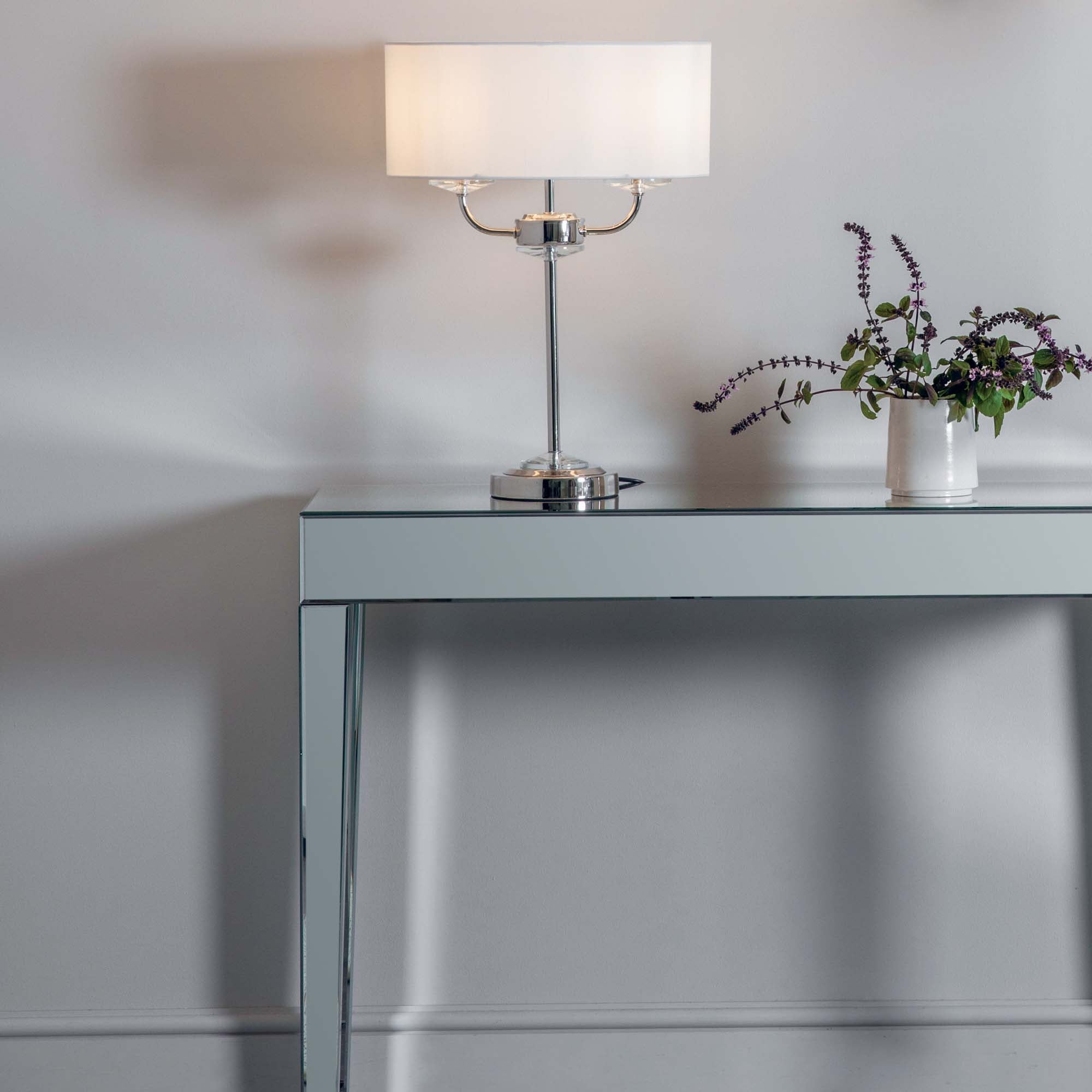 Vogue Katarina 2 Light Table Lamp Nickel