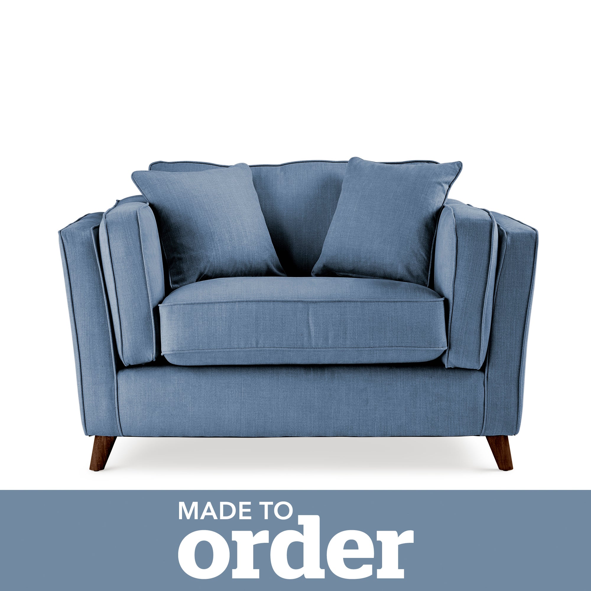 Arabella Snuggle Chair Brushed Plain Fabric Blue