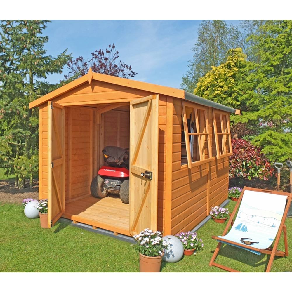 Shires Bison Handmade Garden Shed Approx 12 x 8 Feet in Brown