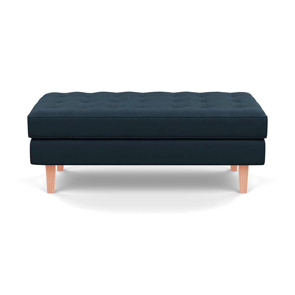 Heal's Hepburn Ottoman Siena Cotton Deep Sea Natural