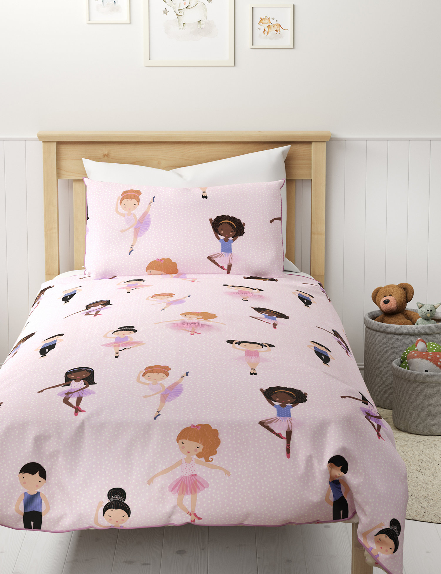 M&S Pure Cotton Ballet Dancer Bedding Set