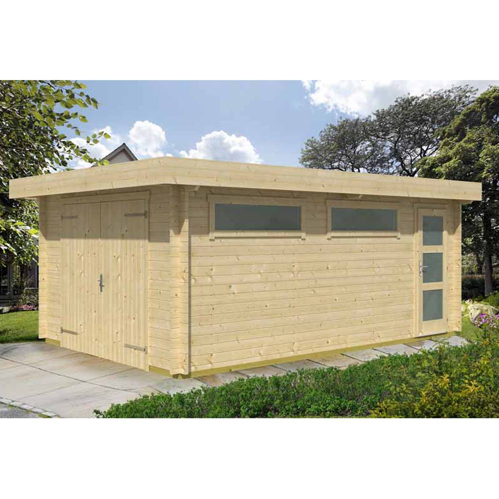 Lasita Maja Ltd Canberra-Log Cabin, Garden Room, Home Office - L422.7xW600xH233.7 cm in Natural