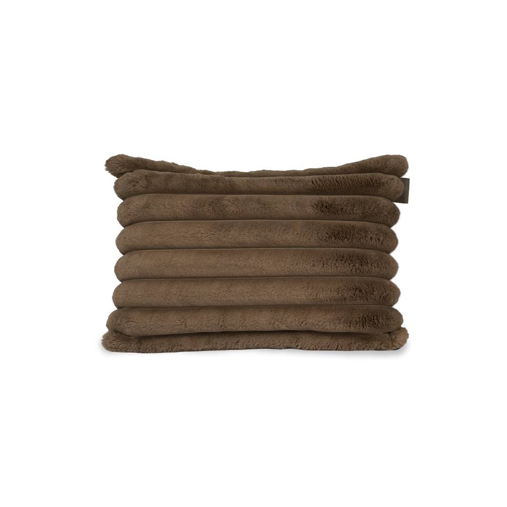 rucomfy Beanbags rucomfy Ribbed Faux Fur 40x60cm Cushion - Luxury Home Decor Pillow in Chocolate