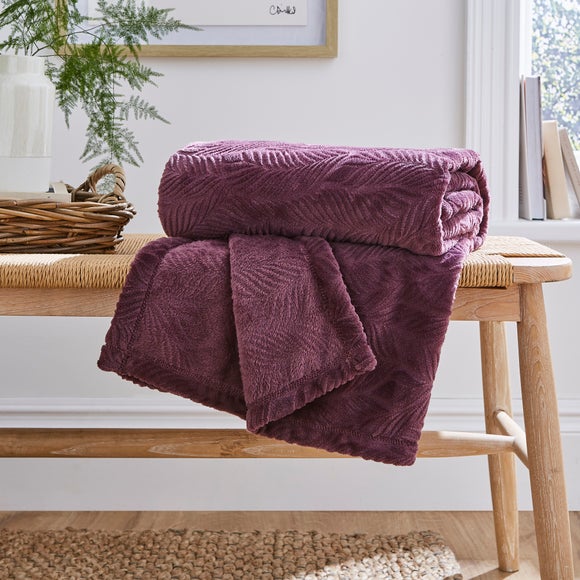 Leila Leaf Fleece Throw Blanket
