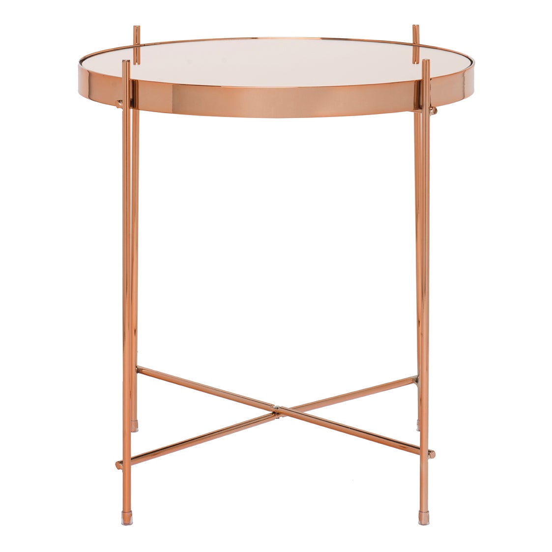 Oakland Circular Copper Lamp Table - Copper Brown