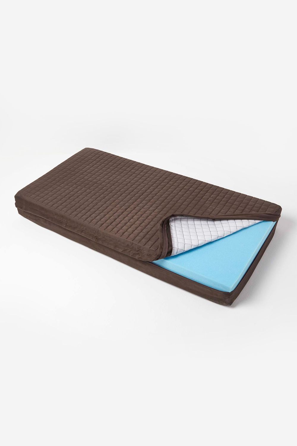 Homescapes Quilted Polyester 2 Seater Orthopaedic Booster Cushion Cover in Chocolate