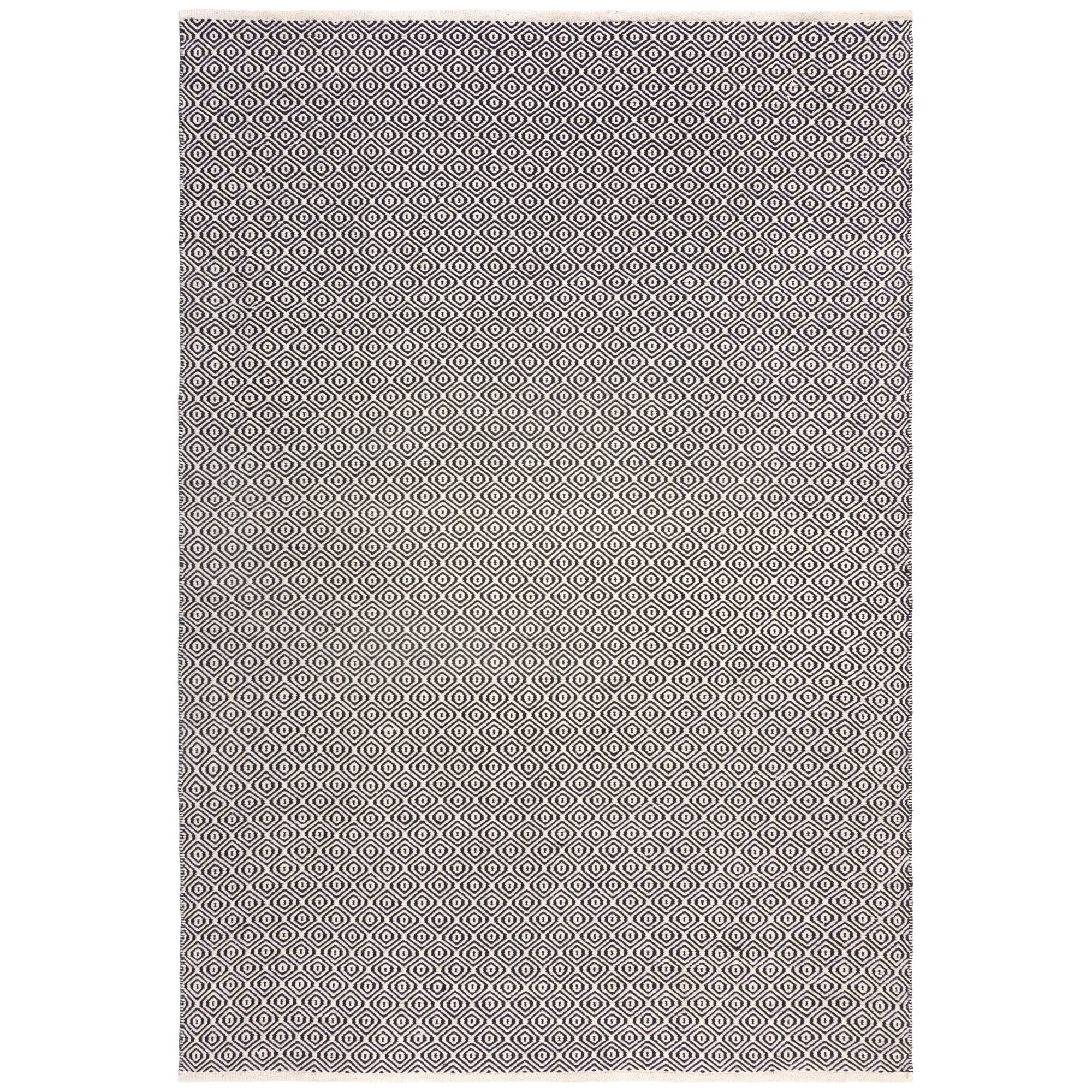 Diamond Weave Rug Black and White
