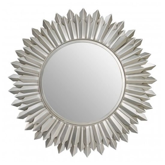 Templars Sunburst Effect Wall Bedroom Mirror In Nickel Frame